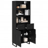 Highboard Czarny Dąb 69,5 x 34 x 180 cm Materiał drewnopochodny