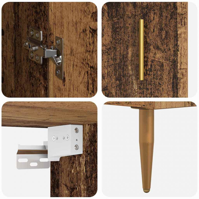Highboard 2 pcs Stare drewno Materiał drewnopochodny
