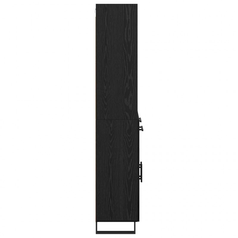 Highboard Czarny Dąb 69,5 x 34 x 180 cm Materiał drewnopochodny