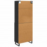Highboard Czarny Dąb 69,5 x 34 x 180 cm Materiał drewnopochodny