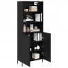 Highboard Czarny Dąb 69,5 x 34 x 180 cm Materiał drewnopochodny