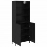 Highboard Czarny Dąb 69,5 x 34 x 180 cm Materiał drewnopochodny