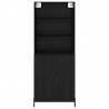 Highboard Czarny Dąb 69,5 x 34 x 180 cm Materiał drewnopochodny