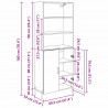 Highboard Czarny Dąb 69,5 x 34 x 180 cm Materiał drewnopochodny