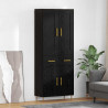 Highboard Czarny Dąb 69,5 x 34 x 180 cm Materiał drewnopochodny