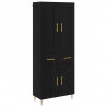 Highboard Czarny Dąb 69,5 x 34 x 180 cm Materiał drewnopochodny