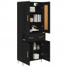 Highboard Czarny Dąb 69,5 x 34 x 180 cm Materiał drewnopochodny
