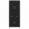Highboard Czarny Dąb 69,5 x 34 x 180 cm Materiał drewnopochodny