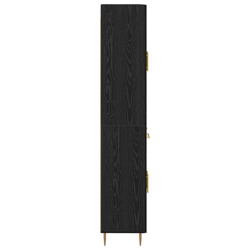 Highboard Czarny Dąb 69,5 x 34 x 180 cm Materiał drewnopochodny