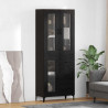 Highboard Czarny Dąb 69,5 x 34 x 180 cm Materiał drewnopochodny