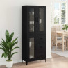 Highboard Czarny Dąb 69,5 x 34 x 180 cm Materiał drewnopochodny