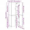 Highboard Montowane na ścianie Stare drewno 69,5 x 34 x 180 cm