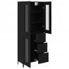 Highboard Czarny Dąb 69,5 x 34 x 180 cm Materiał drewnopochodny
