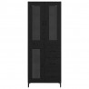 Highboard Czarny Dąb 69,5 x 34 x 180 cm Materiał drewnopochodny