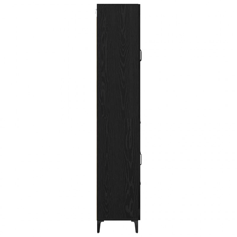 Highboard Czarny Dąb 69,5 x 34 x 180 cm Materiał drewnopochodny