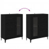 Highboard Czarny Dąb 69,5 x 34 x 180 cm Materiał drewnopochodny