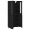 Highboard 2 pcs Czarny Dąb Drewno inżynieryjne i szkło