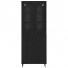 Highboard 2 pcs Czarny Dąb Drewno inżynieryjne i szkło