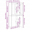 Highboard 2 pcs Czarny Dąb Drewno inżynieryjne i szkło