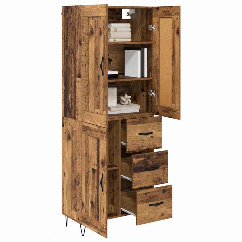 Highboard z szufladą Stare drewno 69,5 x 34 x 180 cm