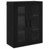 Highboard 2 pcs Czarny Dąb Drewno inżynieryjne i szkło