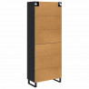 Highboard 2 pcs Czarny Dąb Drewno inżynieryjne i szkło