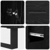 Highboard 2 pcs Czarny Dąb Drewno inżynieryjne i szkło