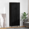 Highboard Czarny Dąb 69,5 x 34 x 180 cm Materiał drewnopochodny