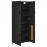 Highboard Czarny Dąb 69,5 x 34 x 180 cm Materiał drewnopochodny