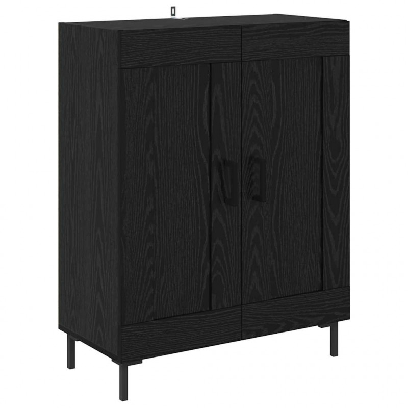 Highboard Czarny Dąb 69,5 x 34 x 180 cm Materiał drewnopochodny