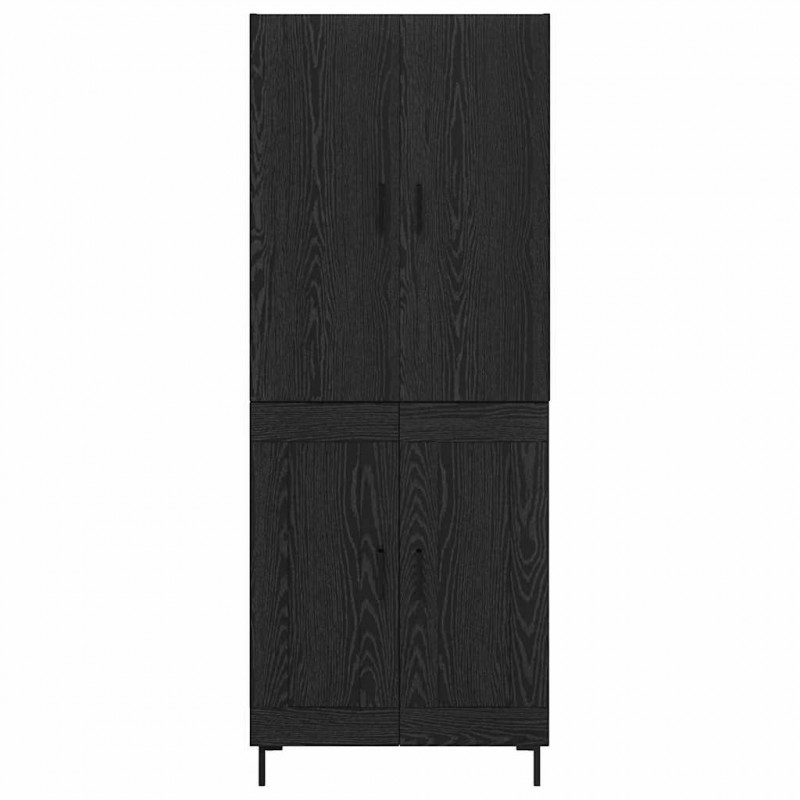 Highboard Czarny Dąb 69,5 x 34 x 180 cm Materiał drewnopochodny