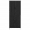 Highboard Czarny Dąb 69,5 x 34 x 180 cm Materiał drewnopochodny