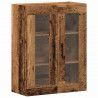 Highboard 2 pcs Stare drewno Drewno inżynieryjne i szkło