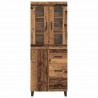 Highboard 2 pcs Stare drewno Drewno inżynieryjne i szkło