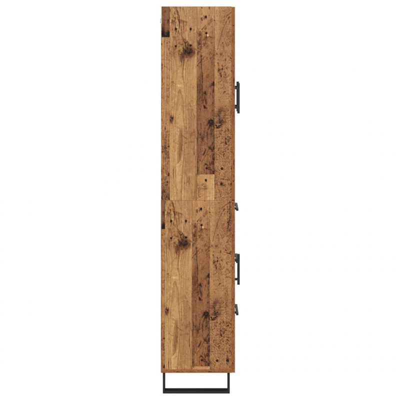 Highboard 2 pcs Stare drewno Drewno inżynieryjne i szkło