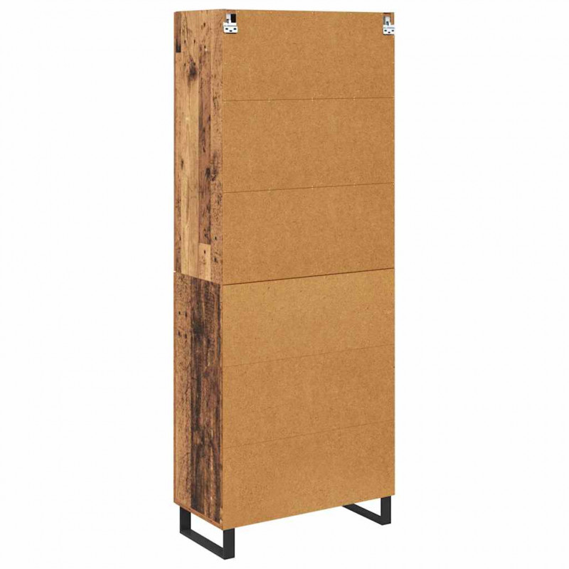 Highboard 2 pcs Stare drewno Drewno inżynieryjne i szkło