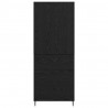 Highboard 2 pcs Czarny dąb Drewno inżynieryjne i szkło