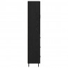 Highboard 2 pcs Czarny dąb Drewno inżynieryjne i szkło