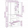 Highboard 2 pcs Czarny dąb Drewno inżynieryjne i szkło