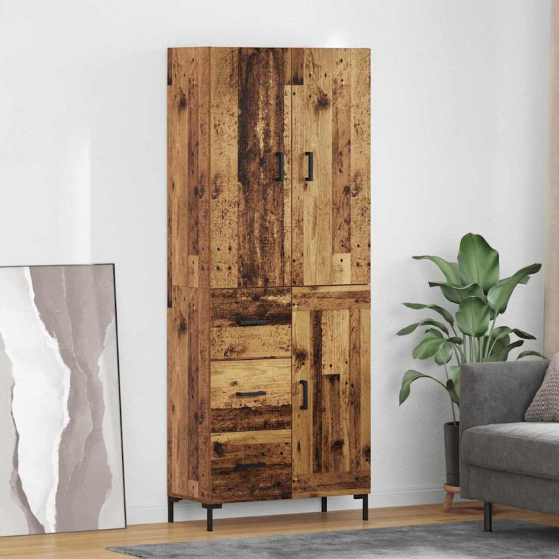 Highboard Montowane na ścianie Stare drewno 69,5 x 34 x 180 cm