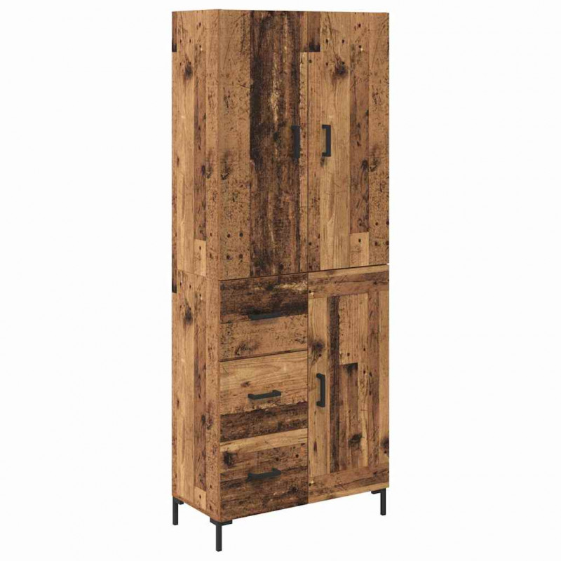 Highboard Montowane na ścianie Stare drewno 69,5 x 34 x 180 cm