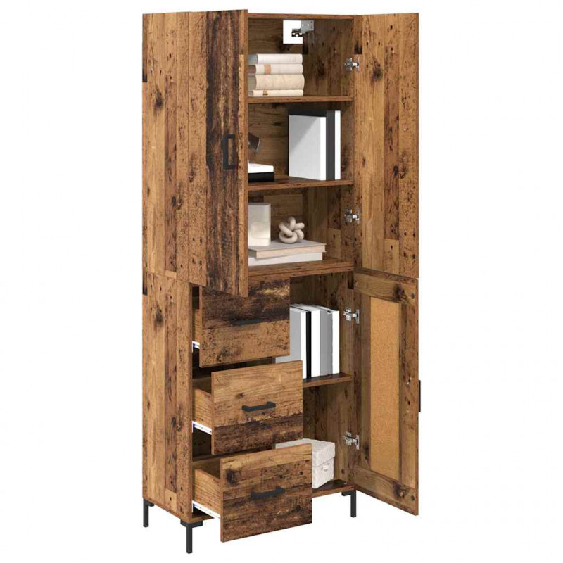 Highboard Montowane na ścianie Stare drewno 69,5 x 34 x 180 cm
