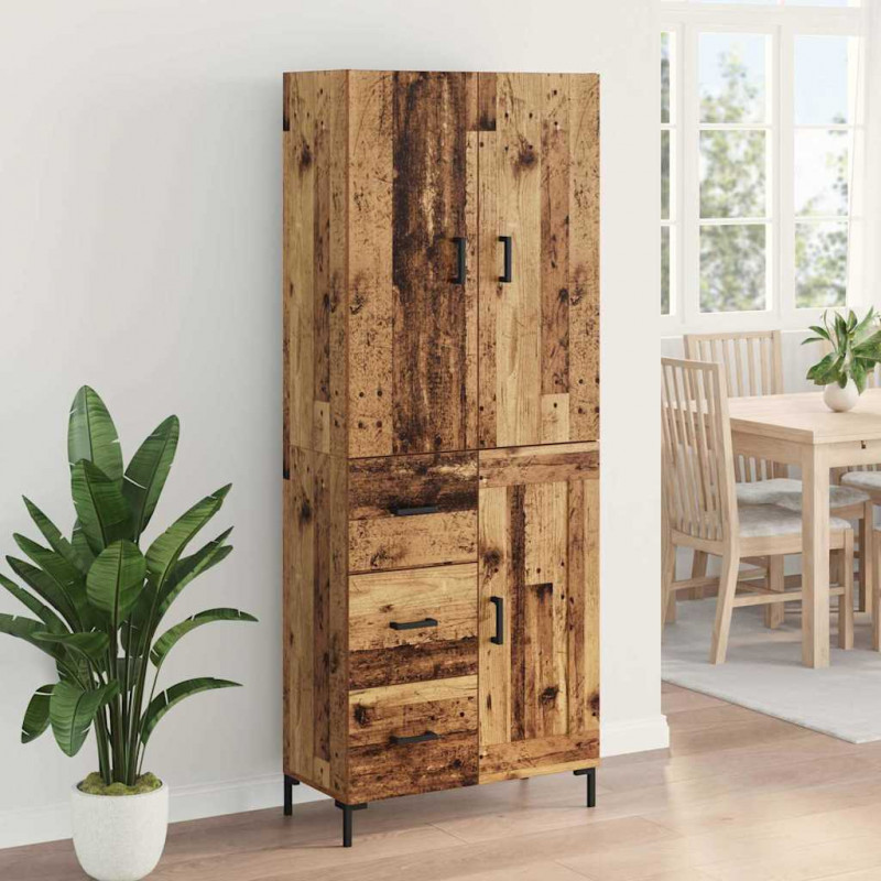 Highboard Montowane na ścianie Stare drewno 69,5 x 34 x 180 cm