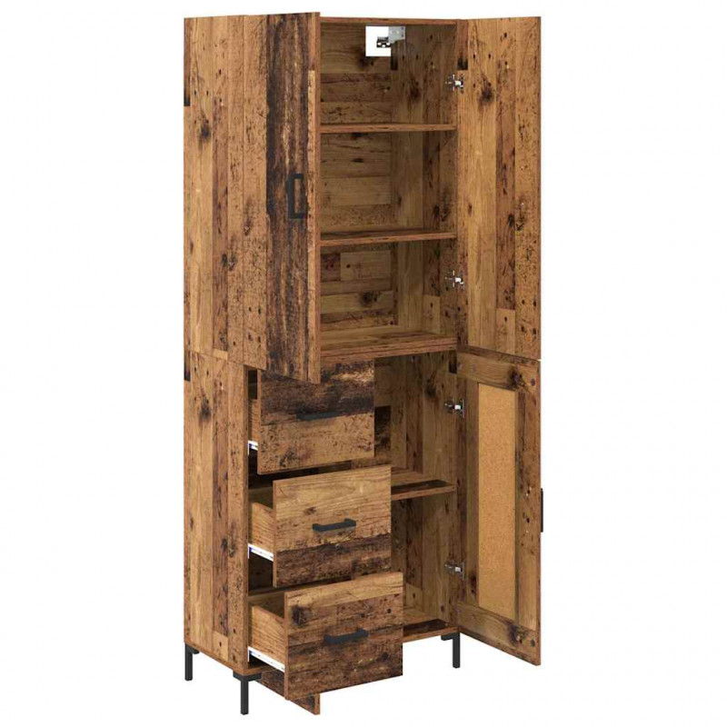 Highboard Montowane na ścianie Stare drewno 69,5 x 34 x 180 cm