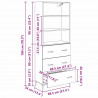 Highboard Czarny Dąb 69,5 x 34 x 180 cm Materiał drewnopochodny