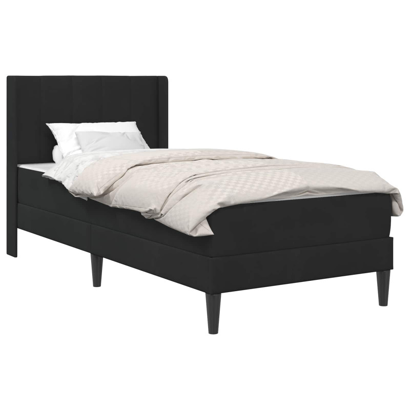 Ramka łóżka z materacem Czarny 90 x 200 cm Aksamit