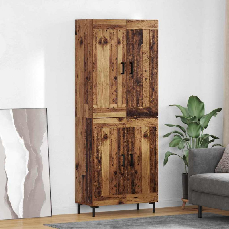 Highboard 2 pcs Stare drewno Materiał drewnopochodny