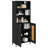 Highboard Czarny Dąb 69,5 x 34 x 180 cm Materiał drewnopochodny