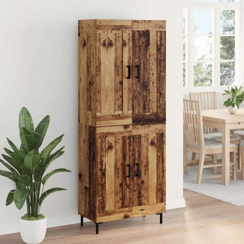 Highboard 2 pcs Stare drewno Materiał drewnopochodny