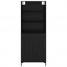 Highboard Czarny Dąb 69,5 x 34 x 180 cm Materiał drewnopochodny